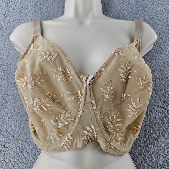 Panache Tango Bra Womens 34JJ Embroidered Leaf Mesh Underwire Lingerie Support - Picture 1 of 14